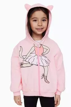 Толстовка оверсайз на молнии с капюшоном H&amp;M, светло-розовый/балерины