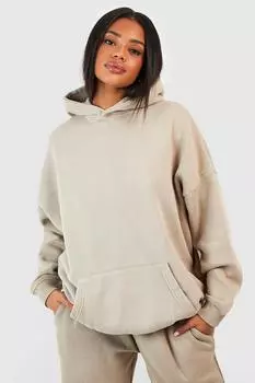 Толстовка оверсайз, окрашенная в готовом виде boohoo, бежевый
