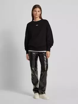 Толстовка оверсайз с этикеткой, модель «Eteia» BOSS Orange, черный