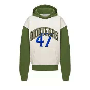 Толстовка оверсайз с капюшоном Dior x Denim Tears, цвет Белый/Зеленый