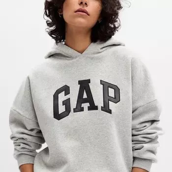 Толстовка оверсайз с капюшоном Gap, серый