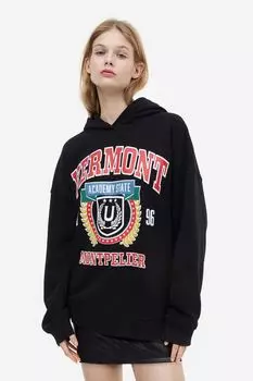 Толстовка оверсайз с капюшоном и принтом H&M