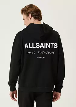Толстовка оверсайз с капюшоном Underground Allsaints, черный