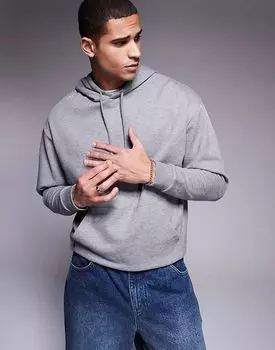 Толстовка оверсайз с капюшоном в сером меланжевом цвете ASOS DESIGN