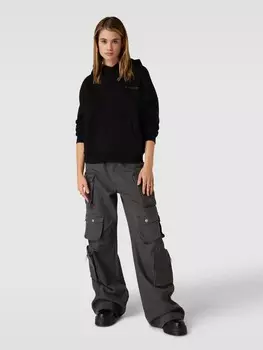 Толстовка оверсайз с карманом-кенгуру Review, черный