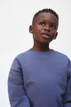 Толстовка оверсайз с круглым вырезом H&M, синий
