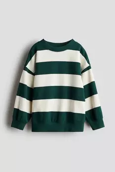 Толстовка оверсайз с круглым вырезом H&M, зеленый