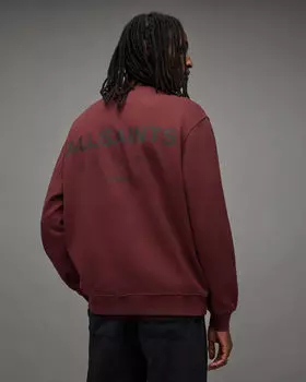 Толстовка оверсайз с круглым вырезом Underground AllSaints, марс красный