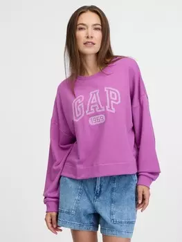Толстовка оверсайз с логотипом Gap, фиолетовый