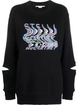 Толстовка оверсайз с логотипом STELLA MCCARTNEY, черный