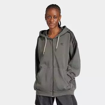 Толстовка оверсайз с молнией во всю длину adilenium adidas Originals, цвет black