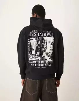 Толстовка оверсайз с монохромным принтом черного цвета ASOS DESIGN