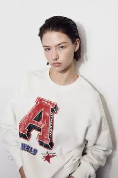 Толстовка оверсайз с мотивом H&M, белый