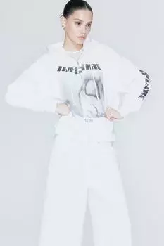 Толстовка оверсайз с мотивом H&M, белый