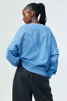 Толстовка оверсайз с мотивом H&M, синий