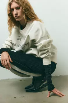 Толстовка оверсайз с мотивом H&M, сливовый
