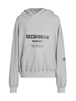 Толстовка оверсайз с потертым логотипом Dolce&Gabbana, серый