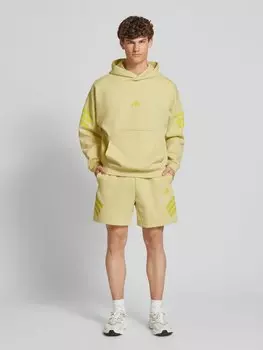 Толстовка оверсайз с принтом этикетки ADIDAS SPORTSWEAR, светло-желтый