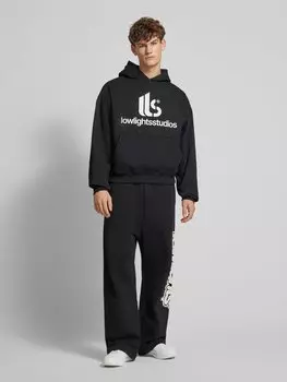 Толстовка оверсайз с принтом этикетки Low Lights Studios, черный
