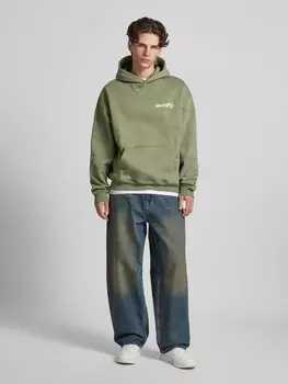 Толстовка оверсайз с принтом этикетки Multiply Apparel, оливковый