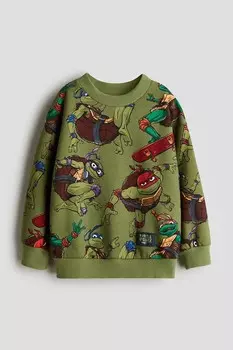Толстовка оверсайз с принтом H&M, белый