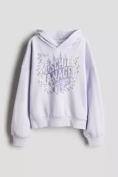 Толстовка оверсайз с принтом H&M, фиолетовый