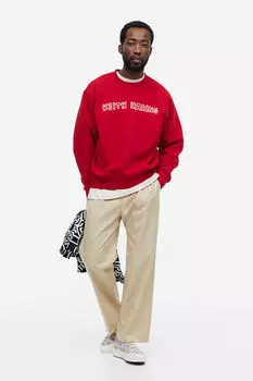 Толстовка оверсайз с принтом H&M, красный