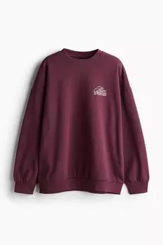 Толстовка оверсайз с принтом H&M, красный