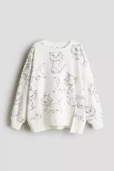 Толстовка оверсайз с принтом H&M, мультиколор