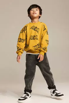 Толстовка оверсайз с принтом H&M, оранжевый