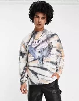 Толстовка оверсайз с принтом тай-дай и гранжем ASOS DESIGN