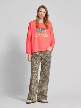 Толстовка оверсайз с ребристыми манжетами miss goodlife, розовый