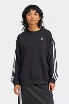 Толстовка оверсайз с тремя полосками Adidas Originals, черный