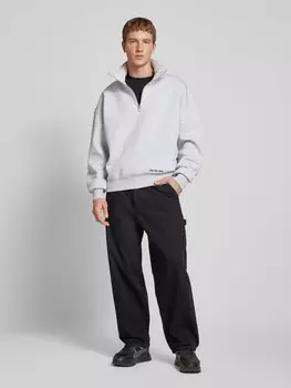 Толстовка оверсайз с вышитыми этикетками, модель «Клэпхэм» PROHIBITED, светло-серый