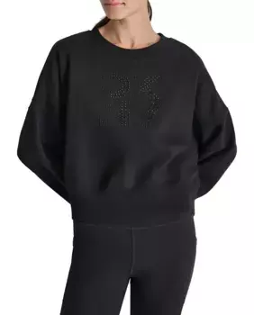 Толстовка оверсайз с женским логотипом DKNY, черный