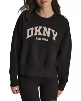 Толстовка оверсайз с женским логотипом DKNY, черный
