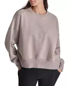 Толстовка оверсайз с женским логотипом DKNY, коричневый