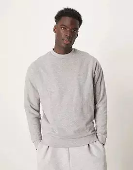 Толстовка оверсайз серого меланжевого цвета ASOS DESIGN