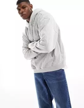 Толстовка оверсайз серого меланжевого цвета Weekday