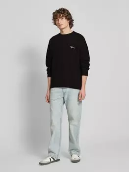 Толстовка оверсайз со структурированным узором, модель «SIGNAR» Pegador, черный