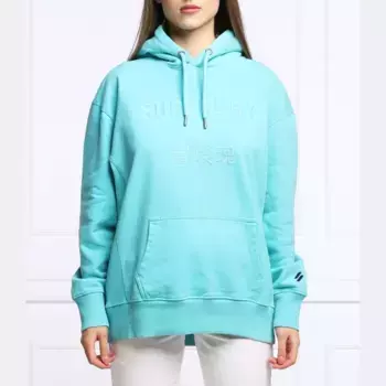 Толстовка оверсайз Superdry, бирюзовый