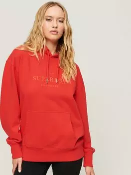 Толстовка оверсайз Superdry Code Heraldry, цвет Красный закат