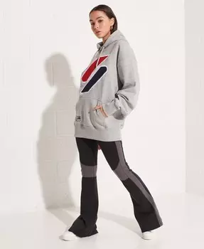 Толстовка оверсайз sweat с логотипом из синели Superdry, серый