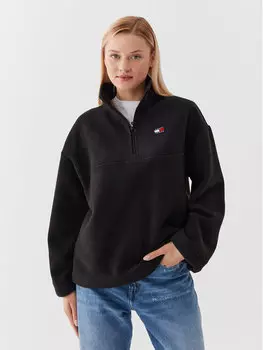 Толстовка оверсайз Tommy Jeans, черный