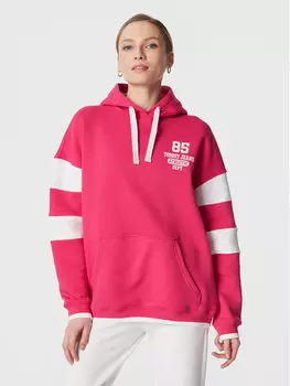 Толстовка оверсайз Tommy Jeans, розовый