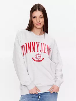 Толстовка оверсайз Tommy Jeans, серый