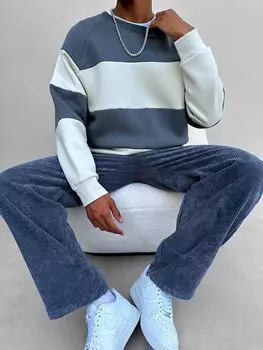 Толстовка Оверсайз В Полоску Дымчатая ablukaonline, копченый