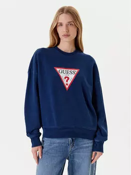 Толстовка оверсайз W5YQ12 KCXQ1 Guess Jeans, синий