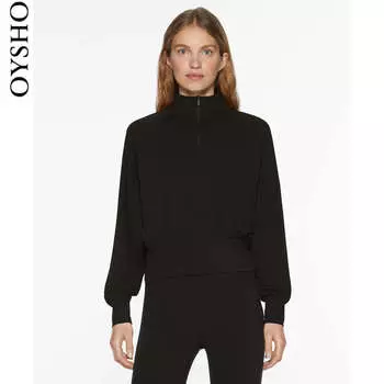 Толстовка Oysho с полумолнией, черный