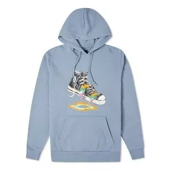 Толстовка paint drip graphic pullover hoodie 'vintage blue' Converse, синий